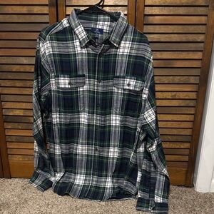 George Men's Plaid Shirt - Green, Blue, and White